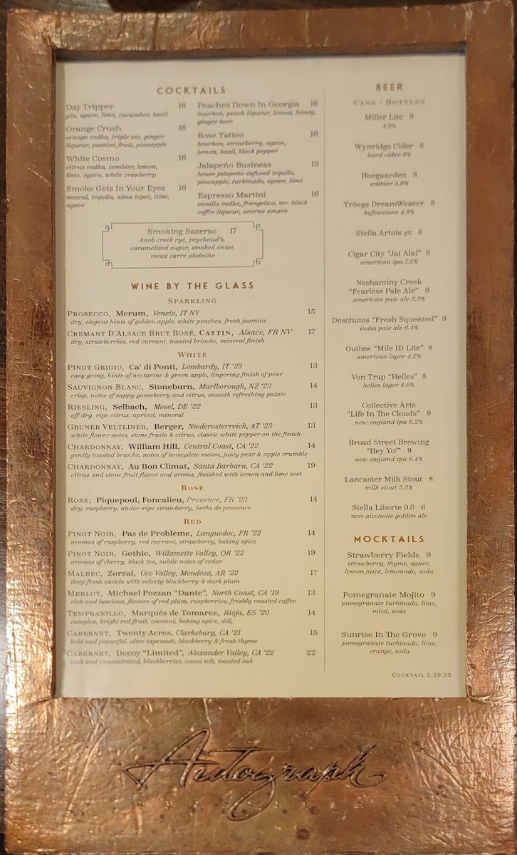 Autograph Brasserie Menu - Image 3